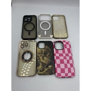 Lot Of 6 iPhone Cases 2 Cases Fit iPhone 13/14 & 4 Cases Fit iPhone 13/14 PRO